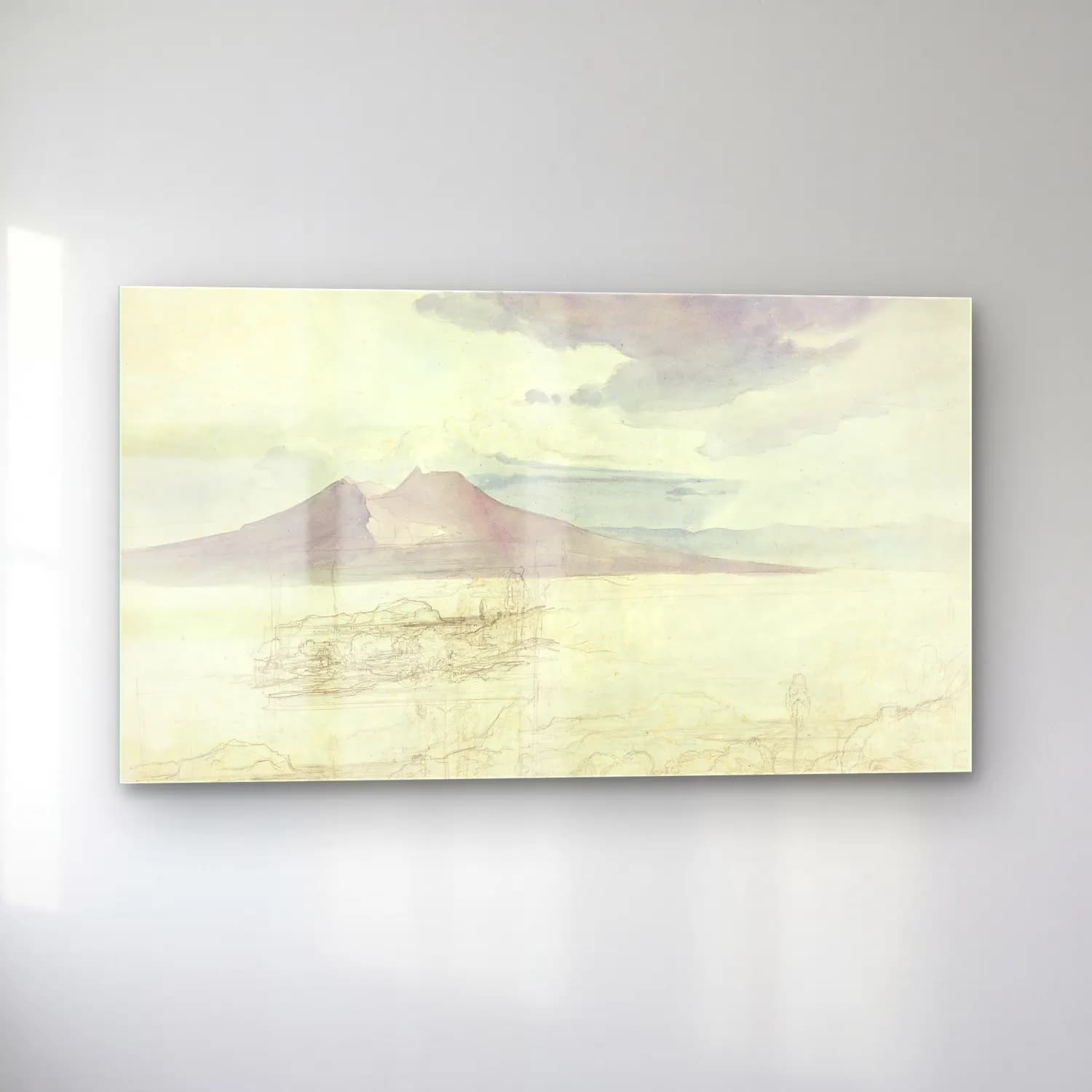 Carl Rottmann – Panoramic Views of Vesuvius and Monte Pellegrino cam tablo — sol açıdan görünüm