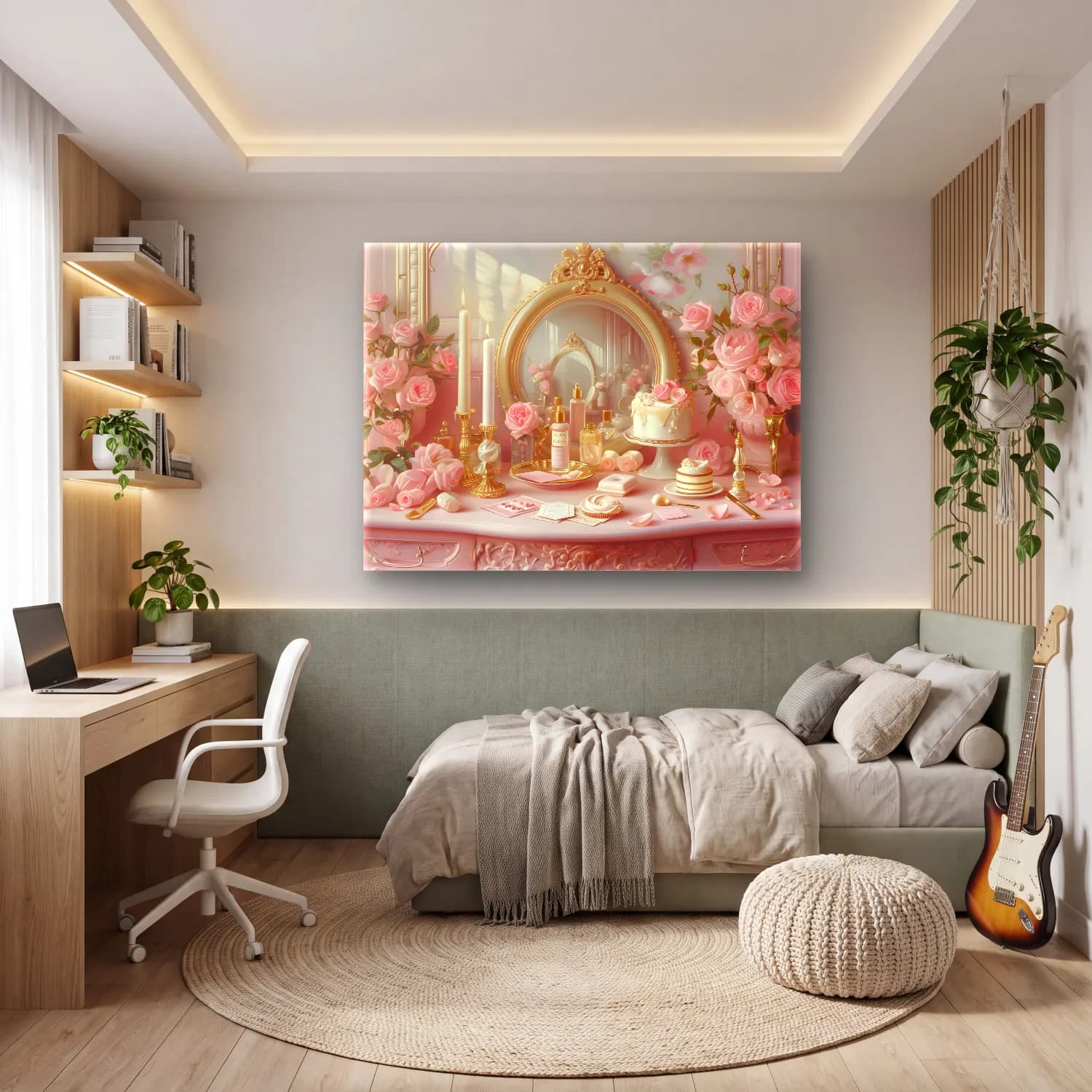 Pastel Tatlılar No. 3 cam tablo — genç odasında