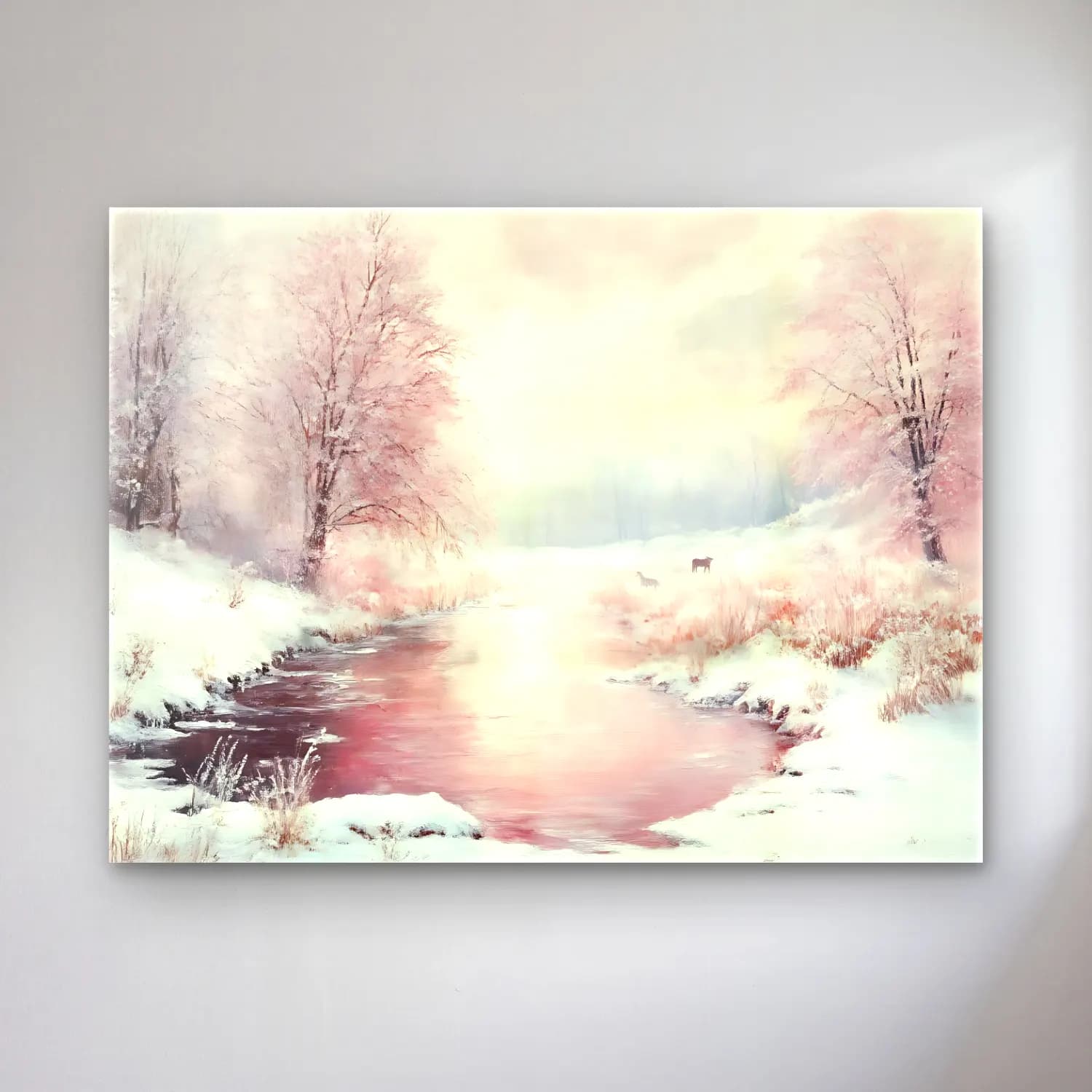 Pastel Karlı Kış Manzarası No. 8 cam tablo — Pastel Karlı Kış Manzarası No. 8 — pastel karlı kış manzarası