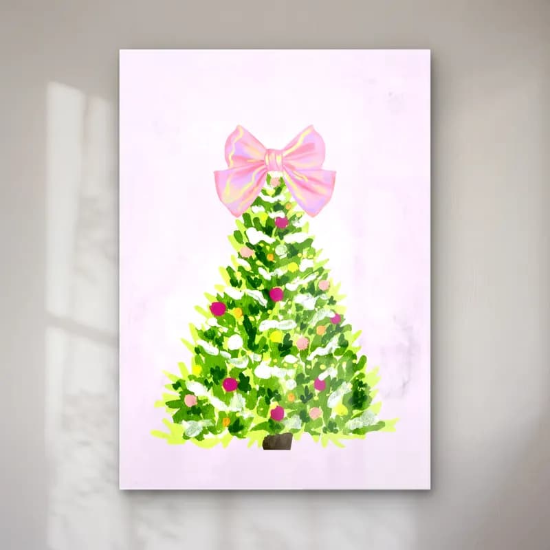 Pastel Yılbaşı Ağacı No. 6 cam tablo — Pastel Yılbaşı Ağacı No. 6 — pastel yılbaşı ağacı