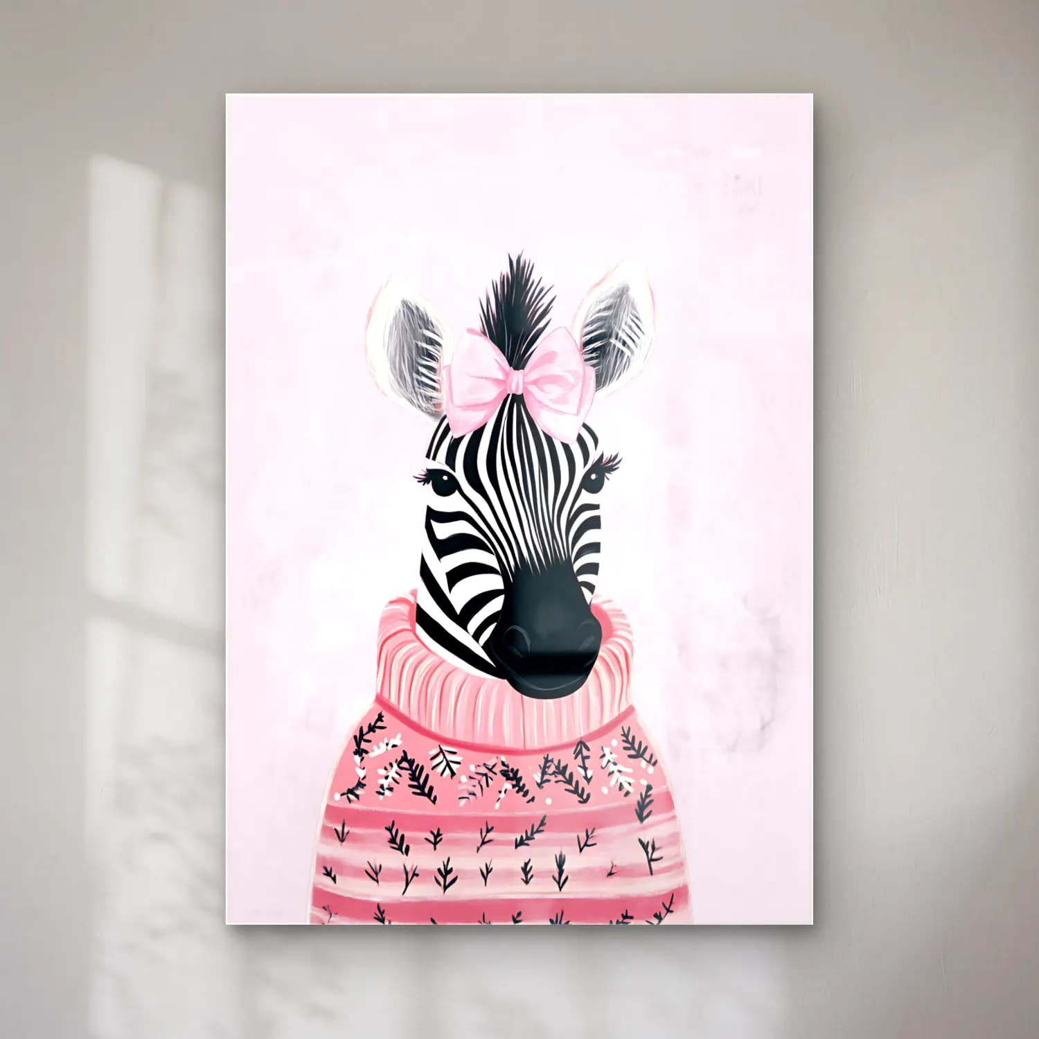 Sevimli İllüstrasyon Zebra – Pembe Tonlar cam tablo — Sevimli İllüstrasyon Zebra – Pembe Tonlar — sevimli i̇llüstrasyon zebra