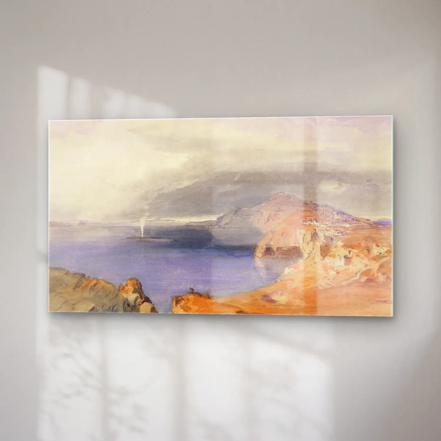 Carl Rottmann – Santorini (Thira) (ca. 1843) cam tablo — sağ açıdan görünüm