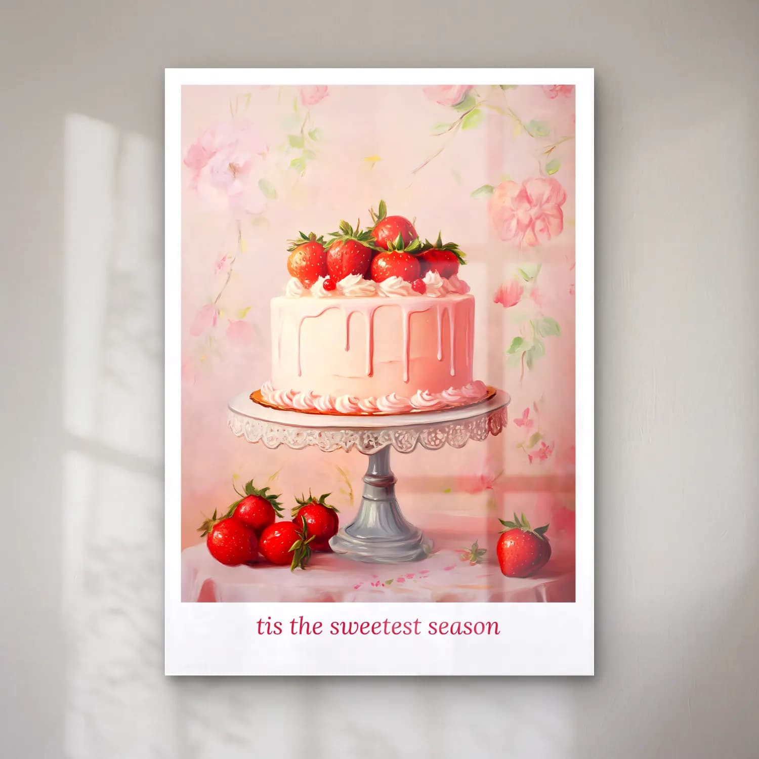Pastel Çilekler No. 2 cam tablo — Pastel Çilekler No. 2 — pastel çilekler