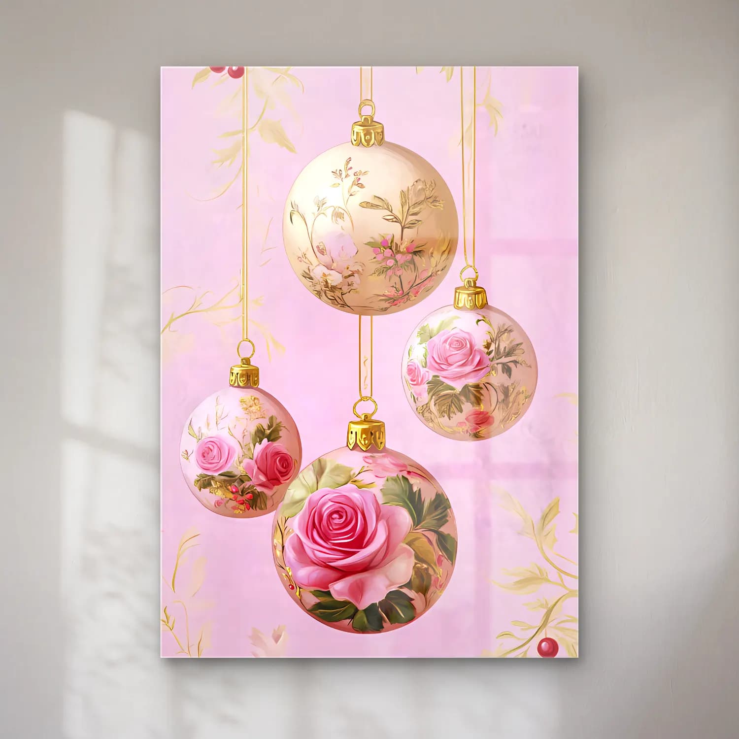 Pastel Yılbaşı Süsleri No. 6 cam tablo — Pastel Yılbaşı Süsleri No. 6 — pastel yılbaşı süsleri