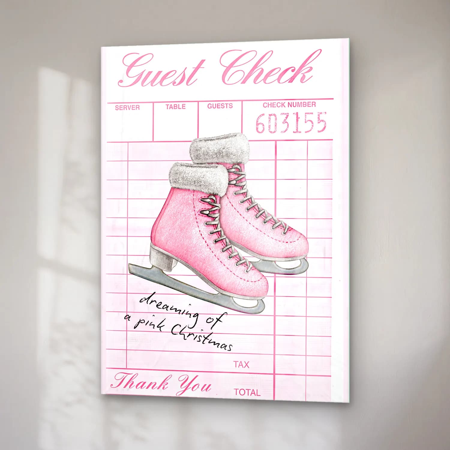 Pastel Yılbaşı Süsleri No. 7 cam tablo — sağ açıdan görünüm