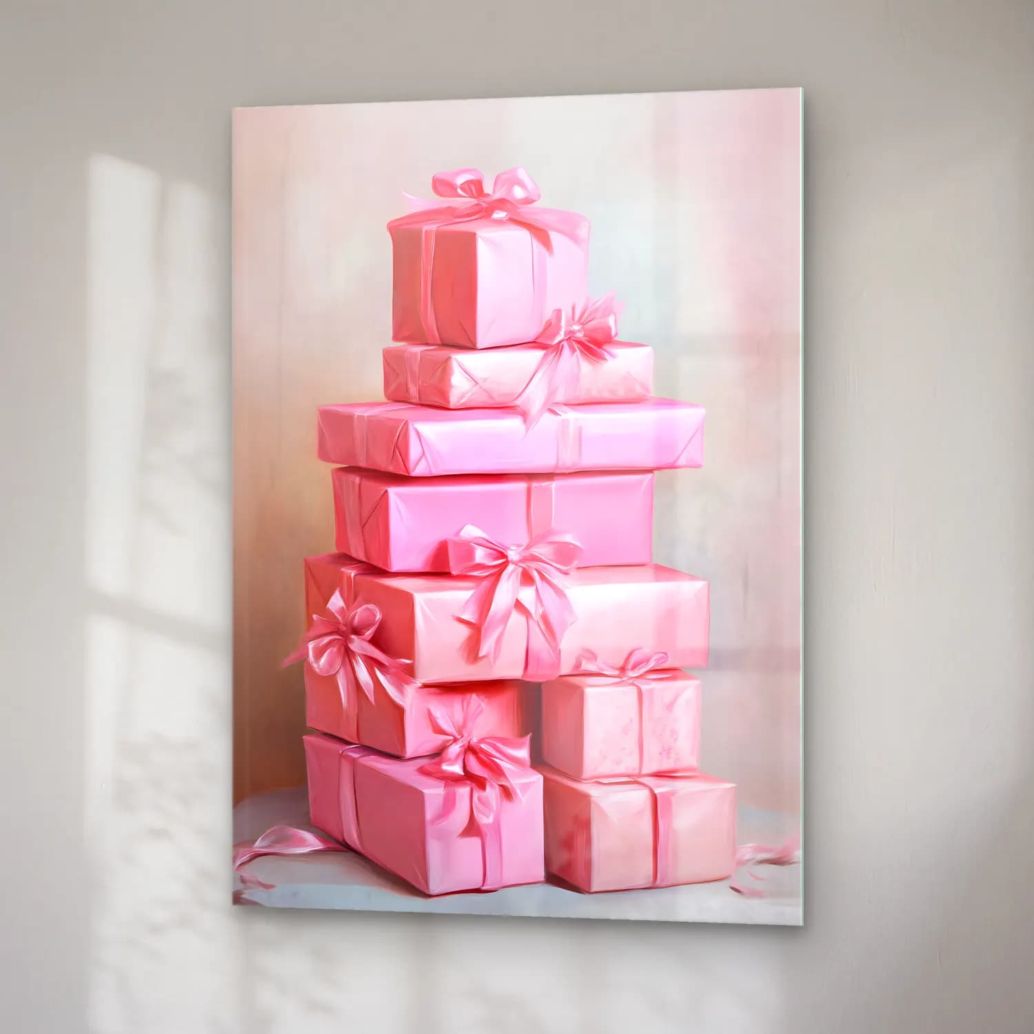 Pastel Hediye Paketleri No. 5 cam tablo — sağ açıdan görünüm