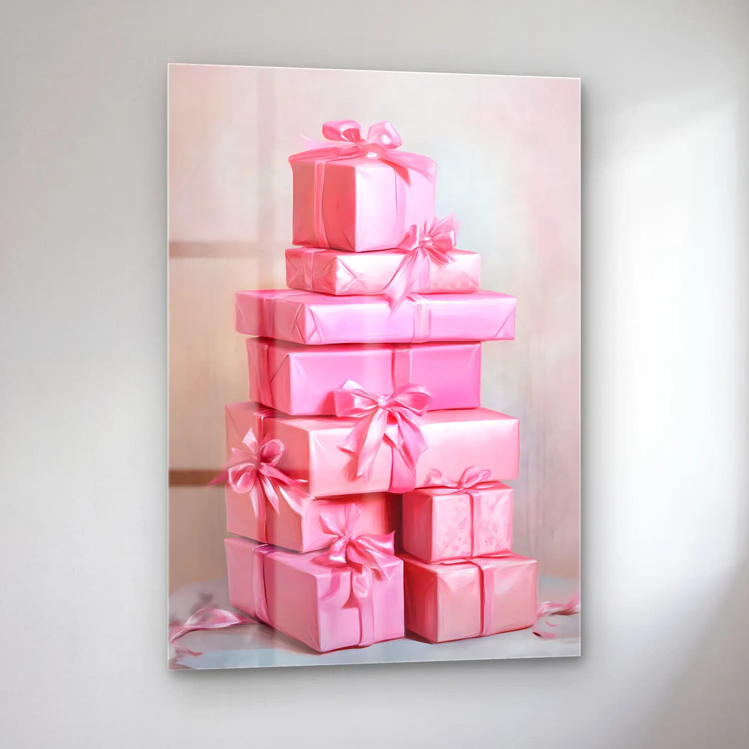 Pastel Hediye Paketleri No. 5 cam tablo — sol açıdan görünüm