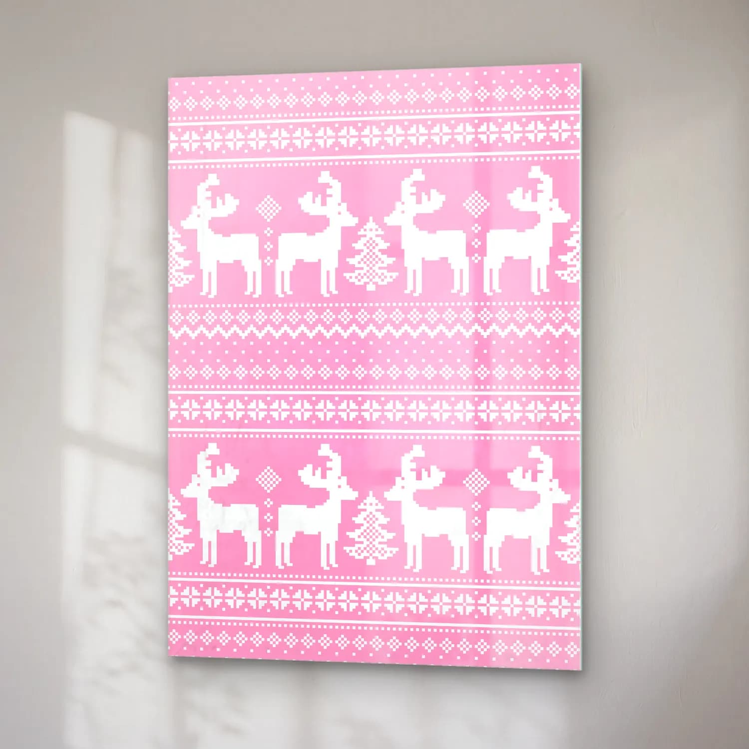 Pastel Yılbaşı Süsleri No. 9 cam tablo — sağ açıdan görünüm