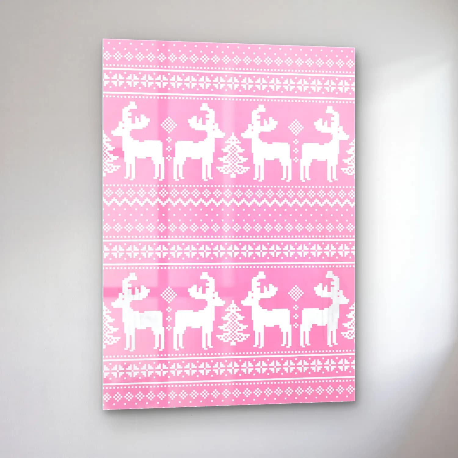 Pastel Yılbaşı Süsleri No. 9 cam tablo — sol açıdan görünüm