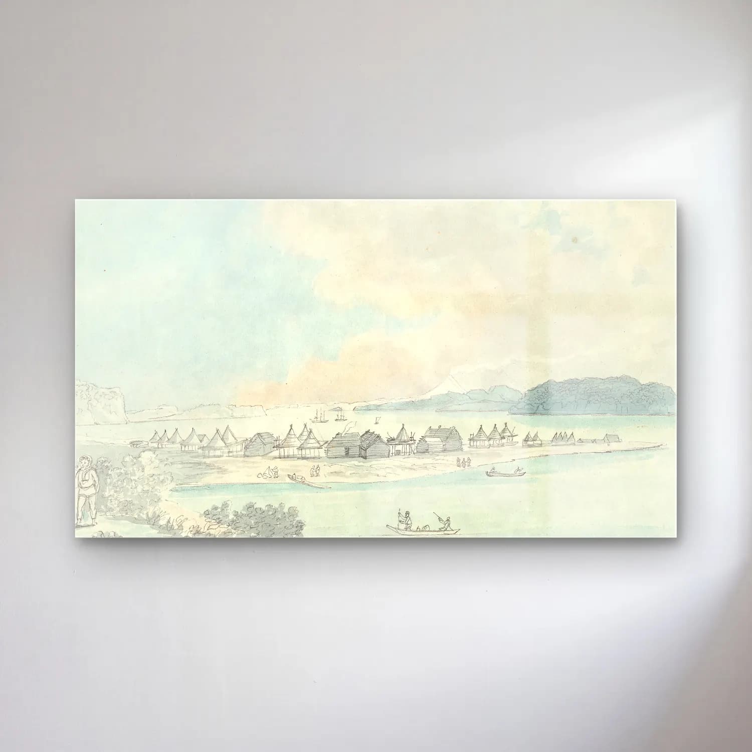 Charles Hamilton Smith – A View of the Town and Harbour of St Peter and St Paul, in… cam tablo — Charles Hamilton Smith – A View of the Town and Harbour of St Peter and St Paul, in… — vintage liman ve tekneler