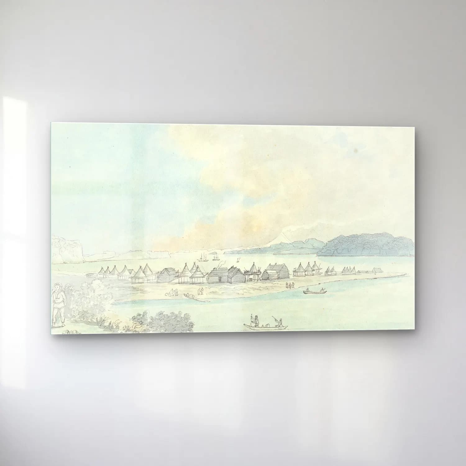 Charles Hamilton Smith – A View of the Town and Harbour of St Peter and St Paul, in… cam tablo — sol açıdan görünüm