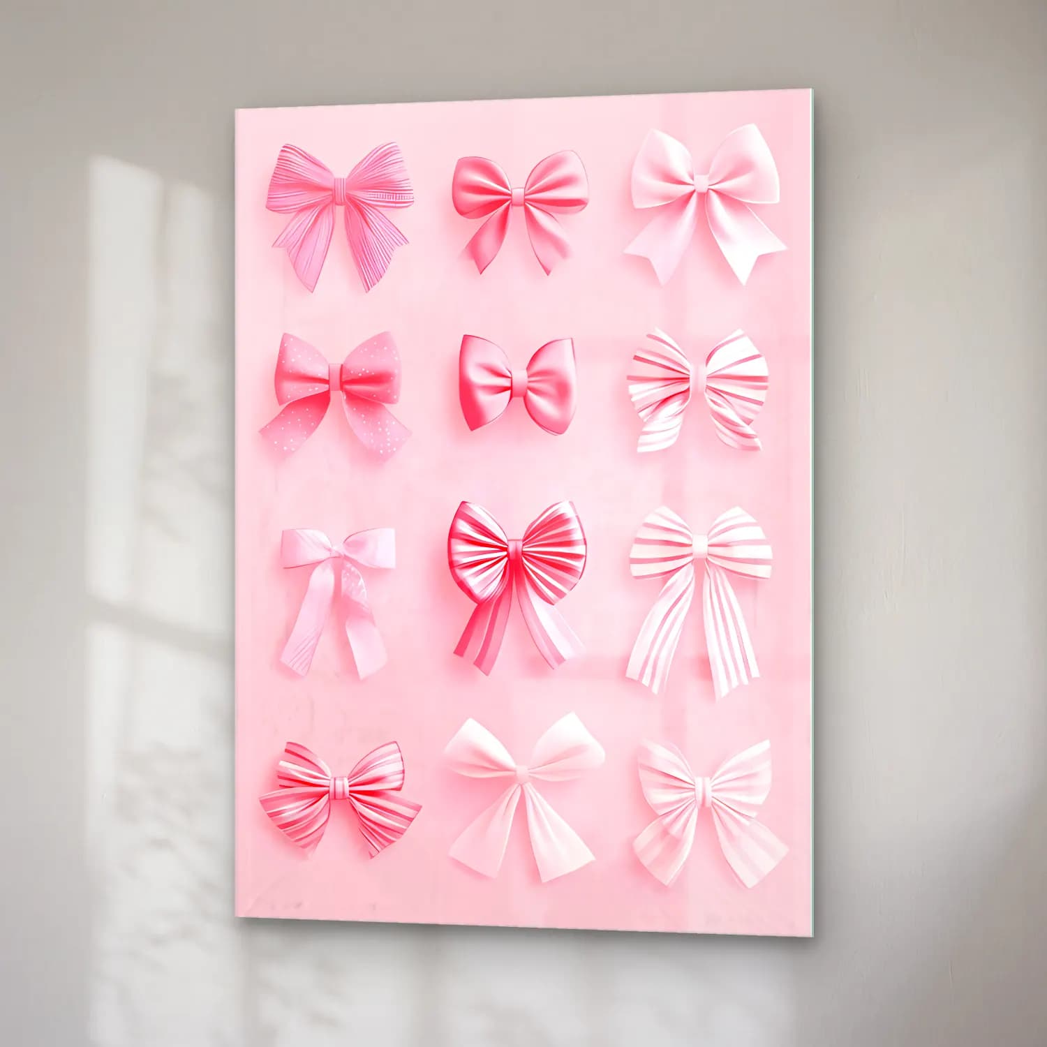 Pastel Fiyonk No. 3 cam tablo — sağ açıdan görünüm