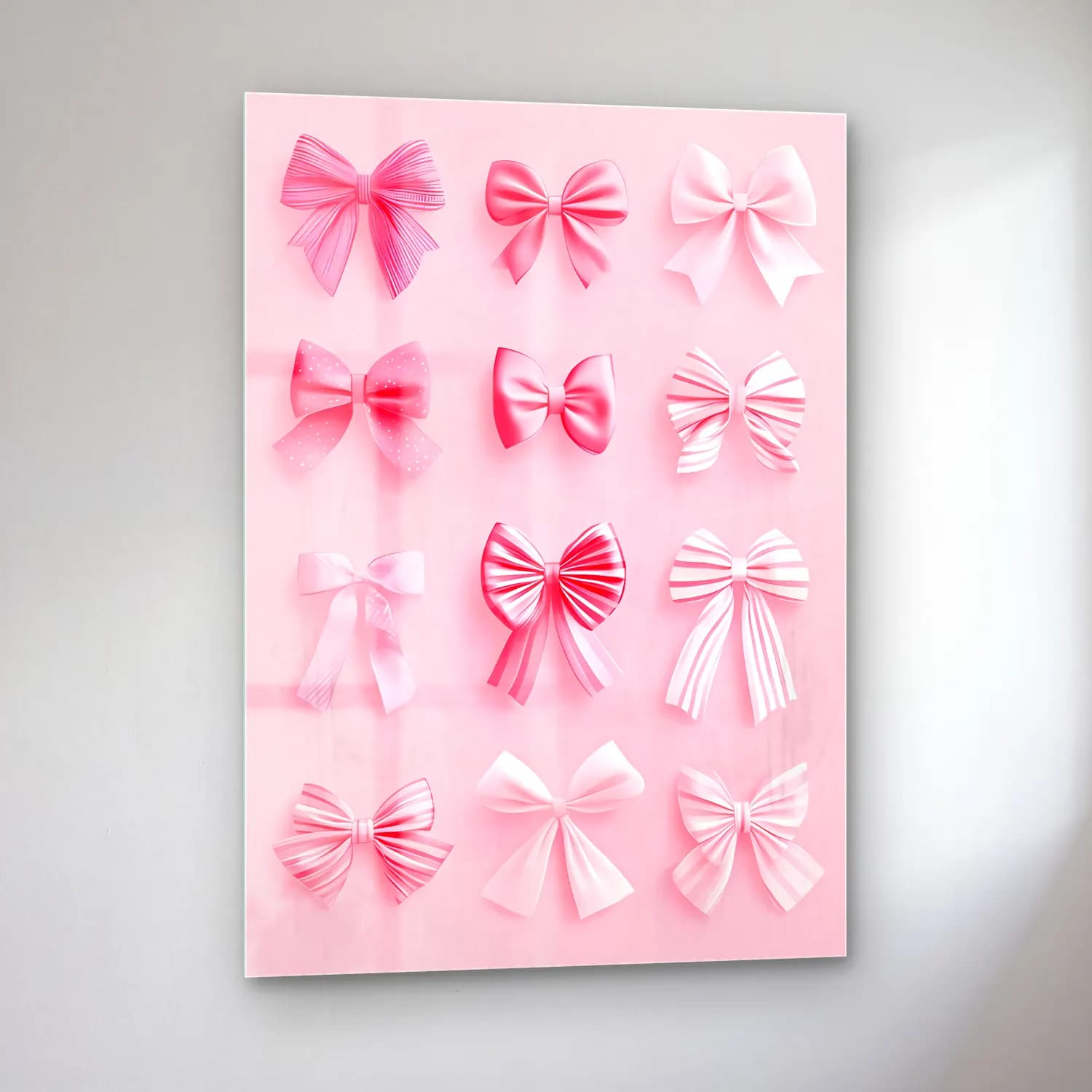 Pastel Fiyonk No. 3 cam tablo — sol açıdan görünüm