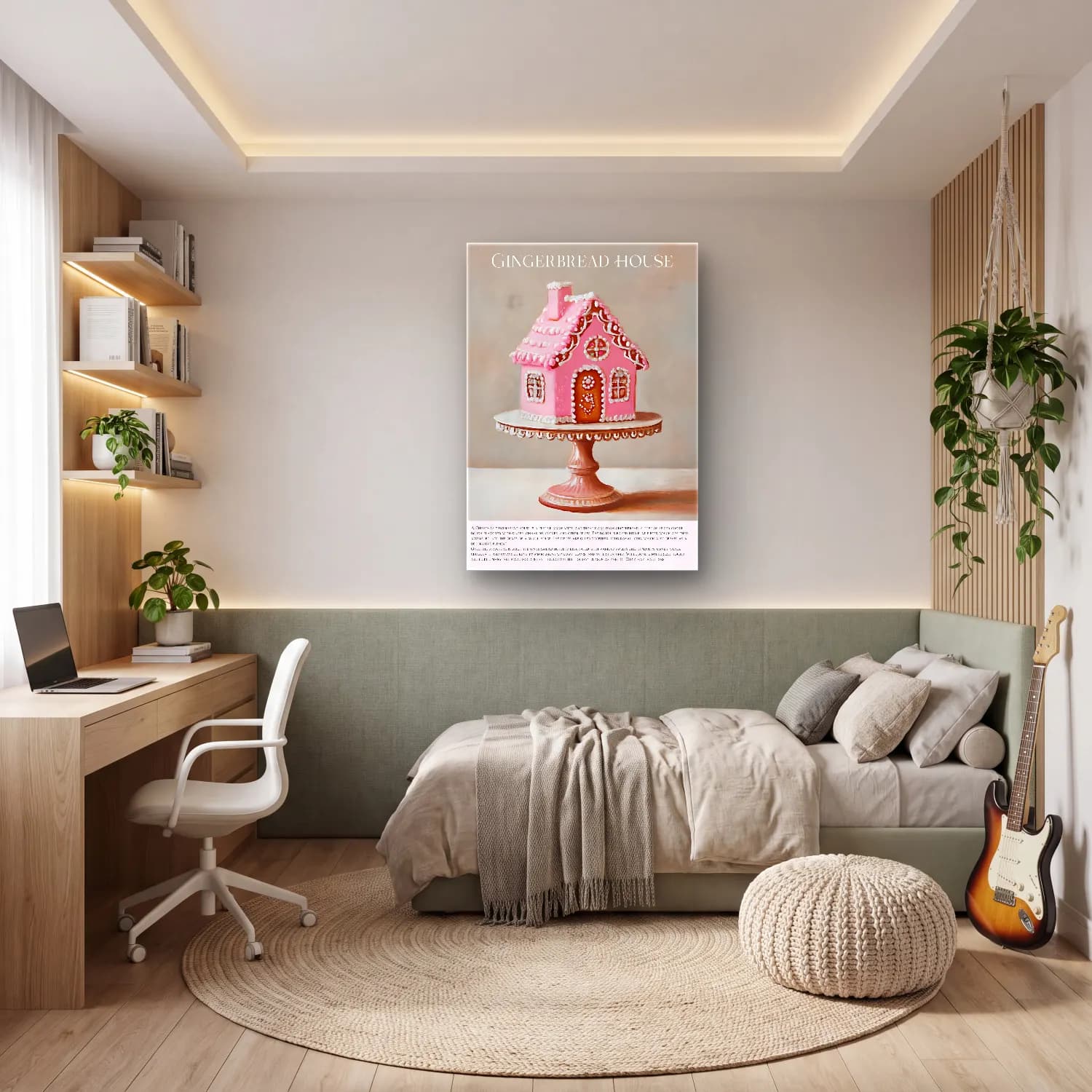 Yağlı Boya Tatlılar – Pembe Tonlar cam tablo — genç odasında