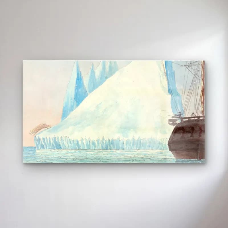 Charles Hamilton Smith – An Iceberg and Polar Bear Shot at cam tablo — Charles Hamilton Smith – An Iceberg and Polar Bear Shot at — suluboya karlı dağ zirvesi