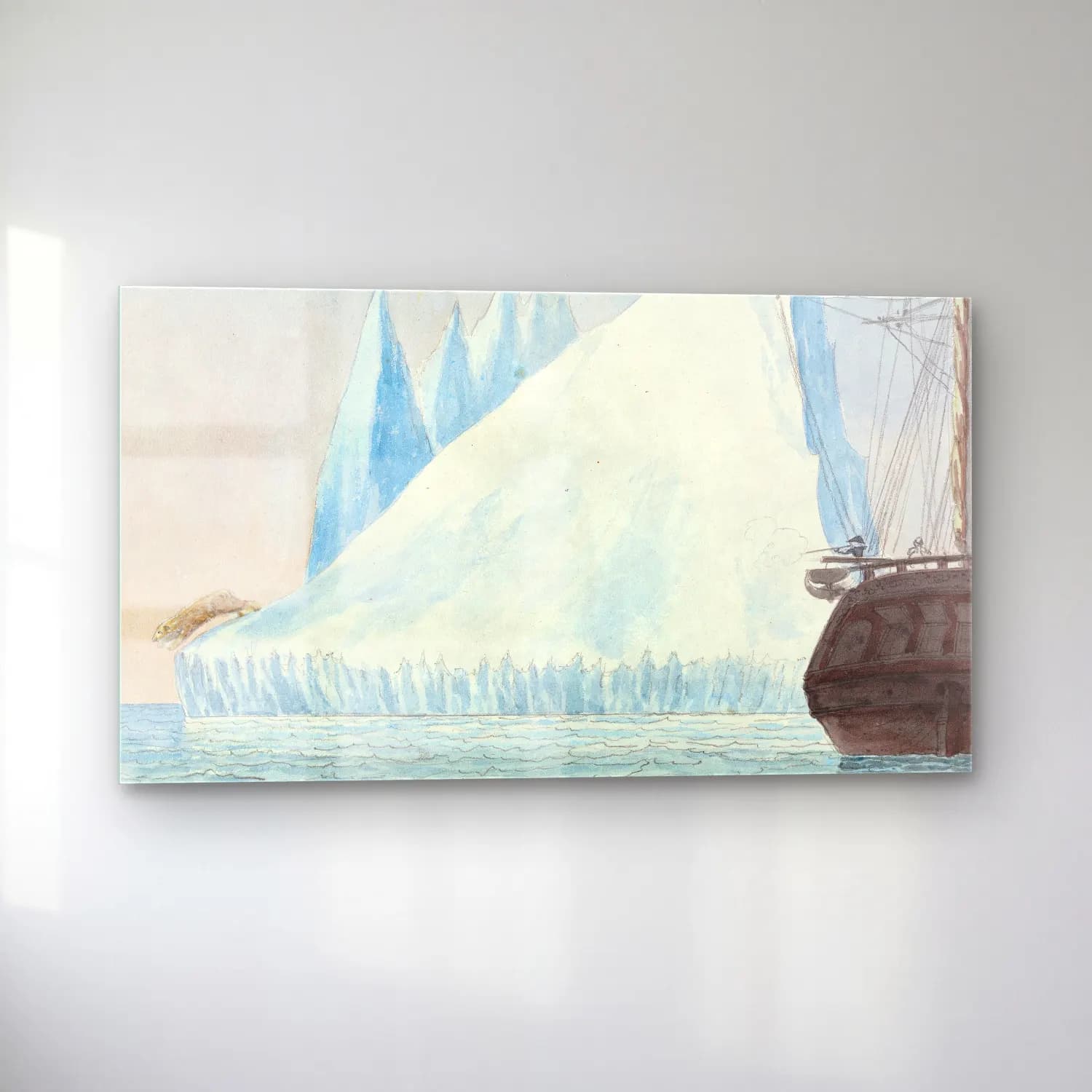 Charles Hamilton Smith – An Iceberg and Polar Bear Shot at cam tablo — sol açıdan görünüm