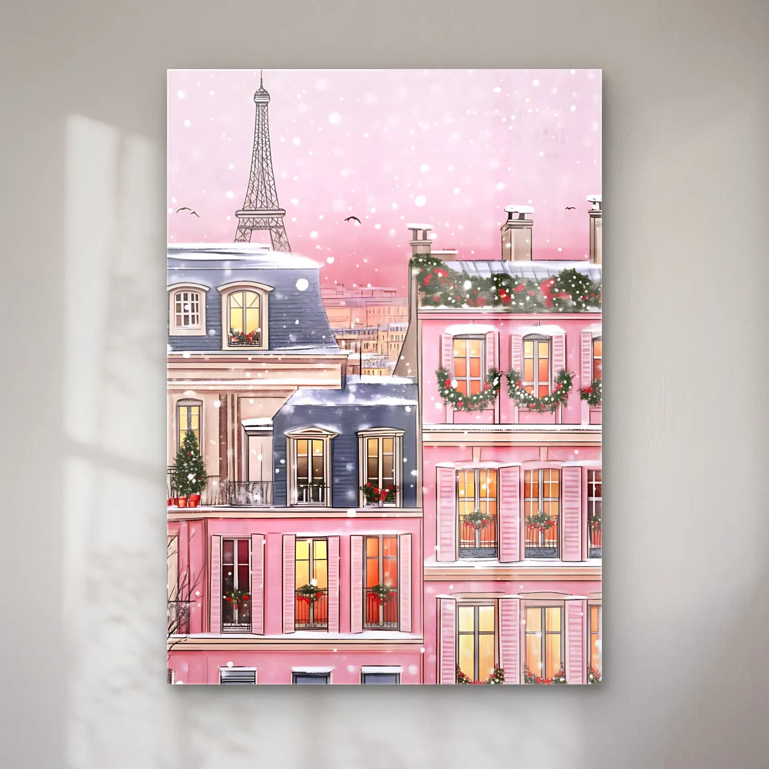 Pastel Paris ve Eyfel Kulesi No. 2 cam tablo — Pastel Paris ve Eyfel Kulesi No. 2 — pastel paris ve eyfel kulesi