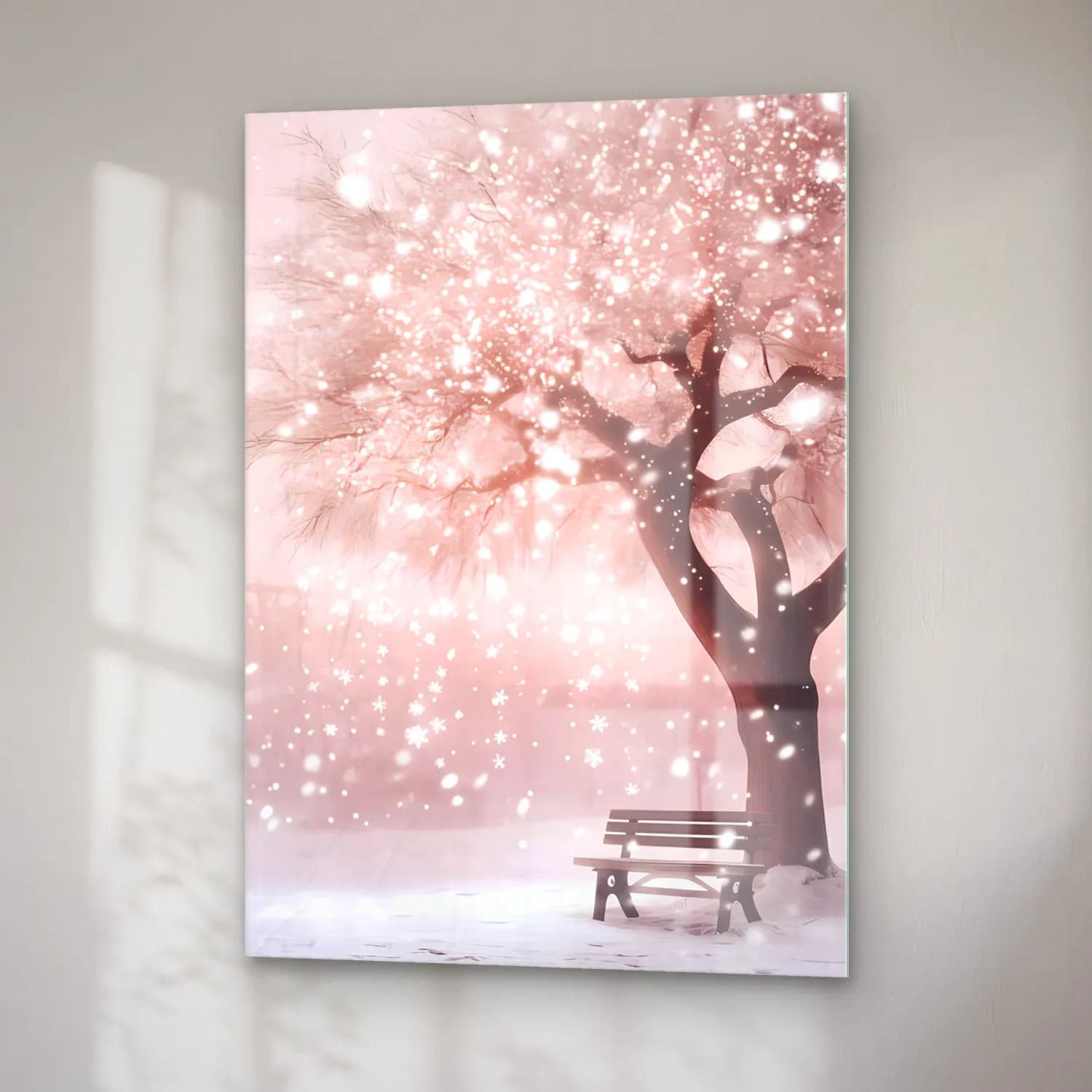 Pastel Kiraz Çiçekleri No. 5 cam tablo — sağ açıdan görünüm