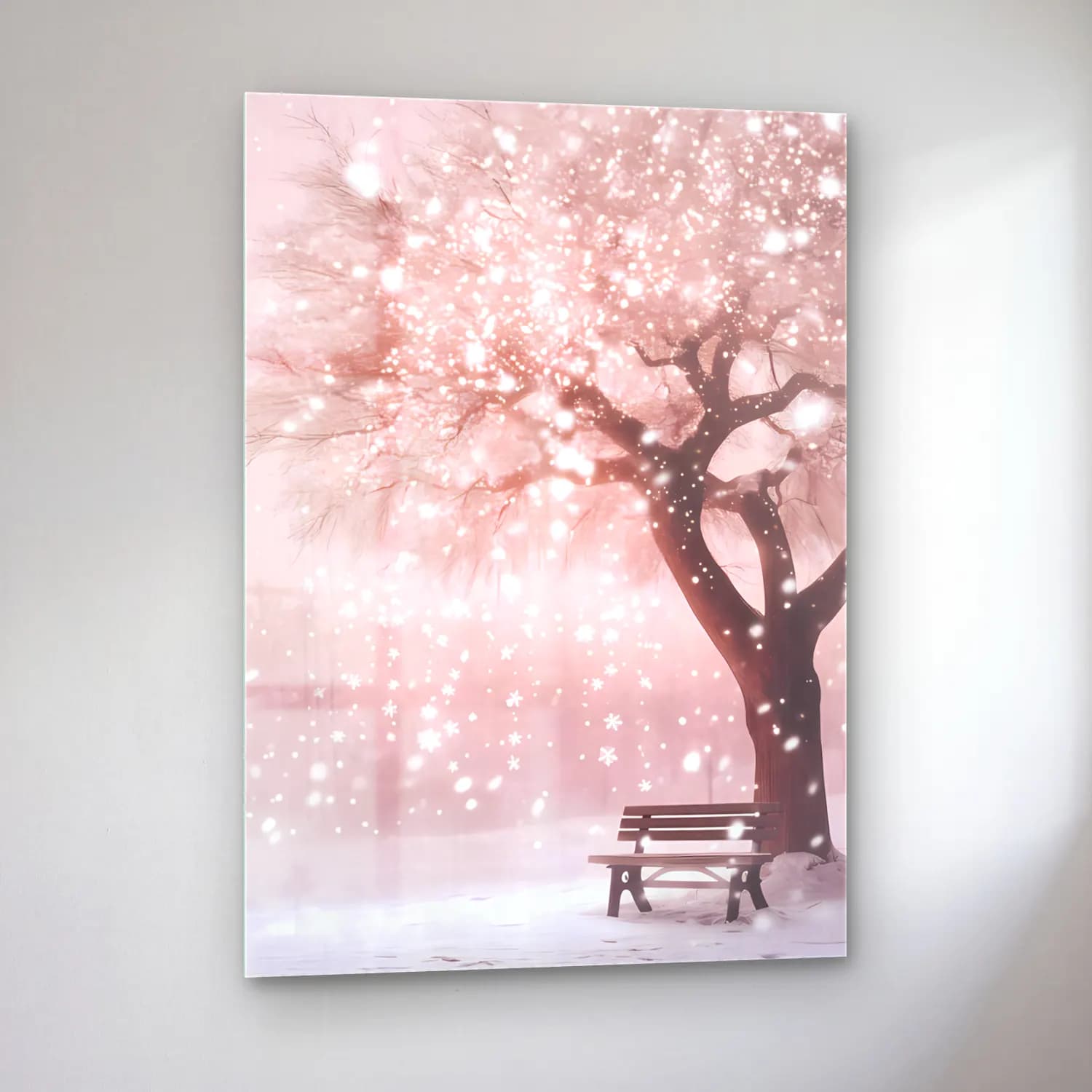 Pastel Kiraz Çiçekleri No. 5 cam tablo — sol açıdan görünüm