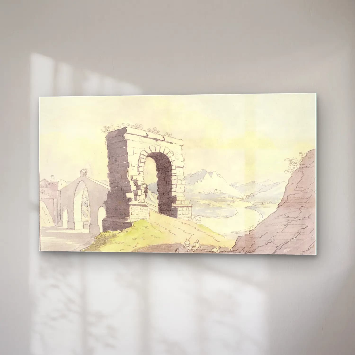 Charles Hamilton Smith – Bridge & Arch of Martorel, Catalonia cam tablo — sağ açıdan görünüm