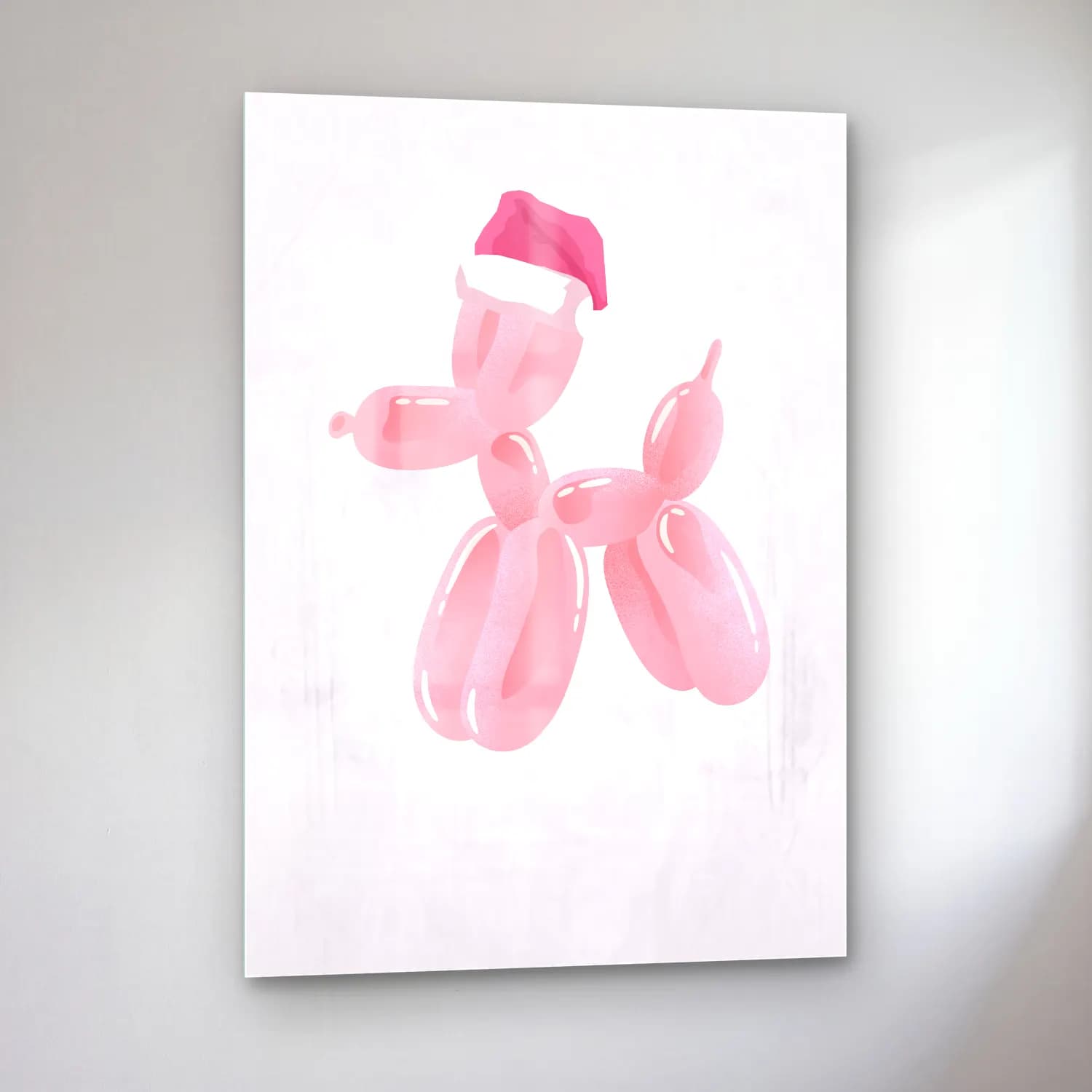 Sevimli İllüstrasyon Noel Baba – Pembe Tonlar cam tablo — sol açıdan görünüm