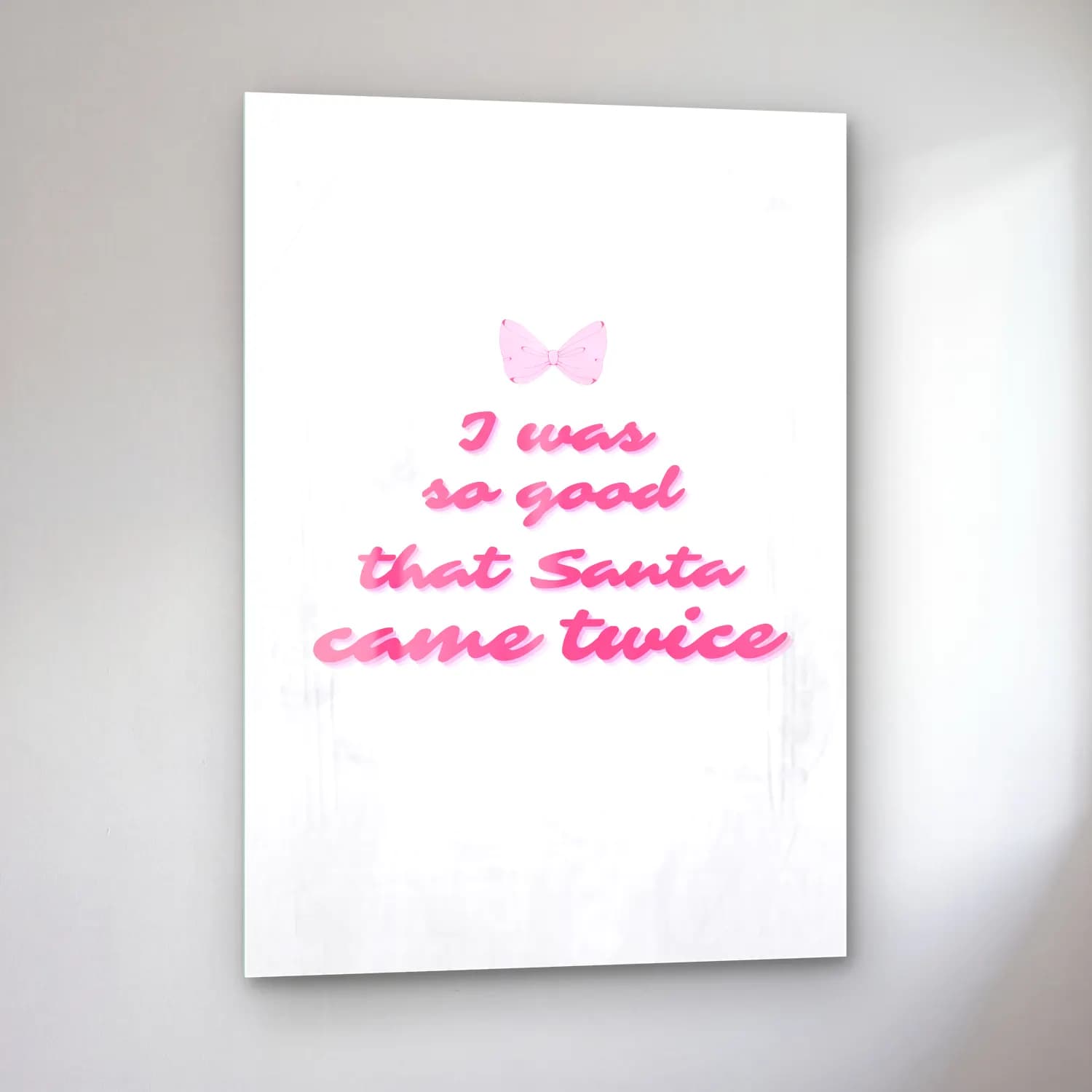Pastel Noel Baba No. 4 cam tablo — sol açıdan görünüm