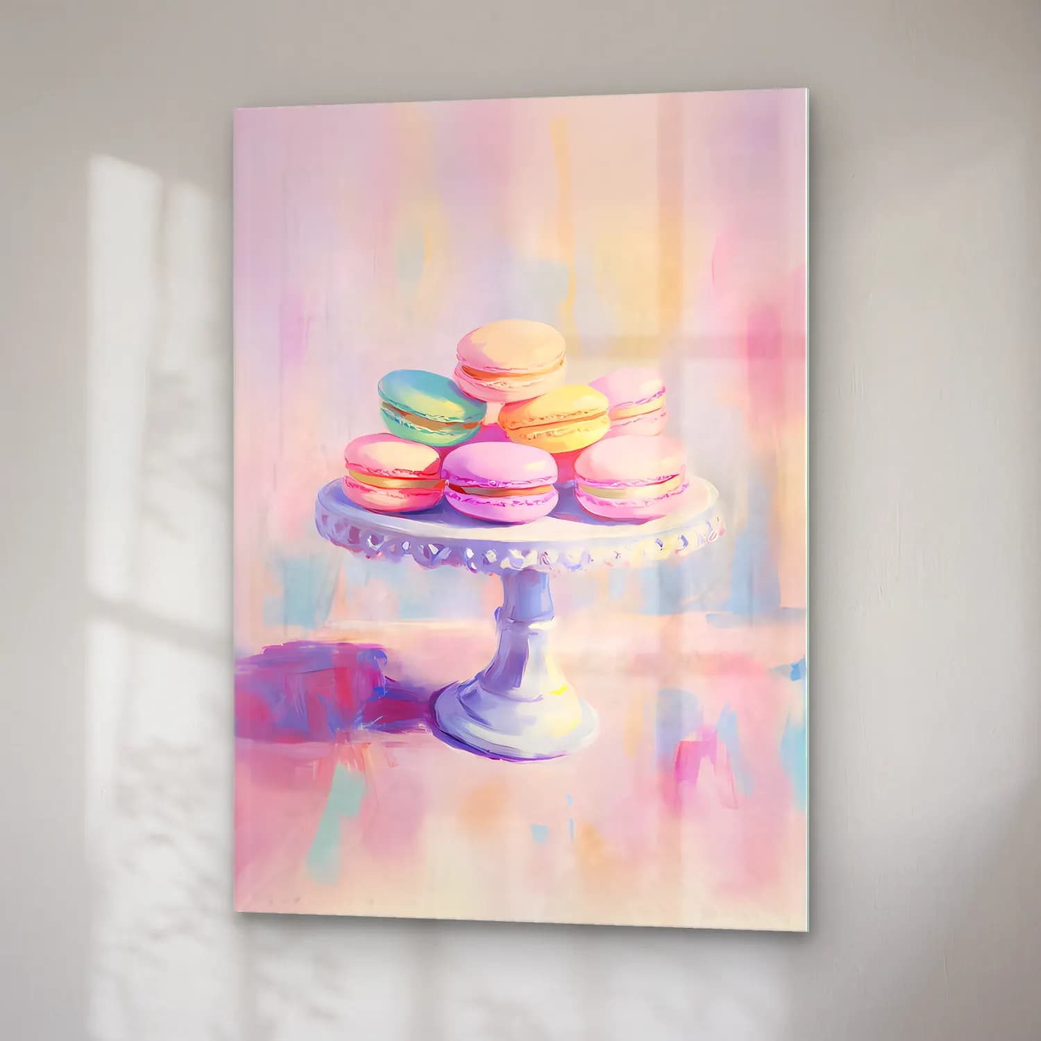 Pastel Tatlılar No. 7 cam tablo — sağ açıdan görünüm