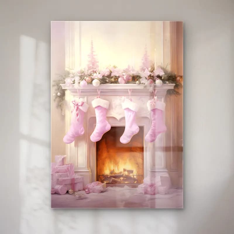 Pastel Yılbaşı Süsleri No. 16 cam tablo — Pastel Yılbaşı Süsleri No. 16 — pastel yılbaşı süsleri