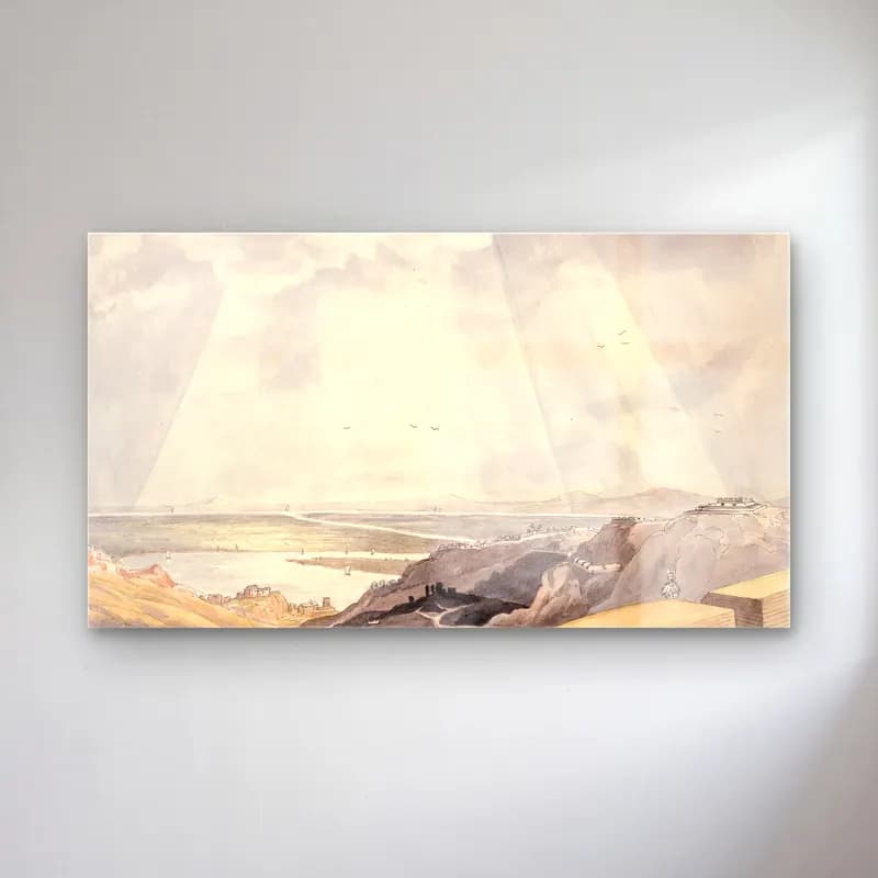Charles Hamilton Smith – Bright extremity of the Lines of Lisbon at Alhandra on the… cam tablo — Charles Hamilton Smith – Bright extremity of the Lines of Lisbon at Alhandra on the… — vintage liman ve tekneler