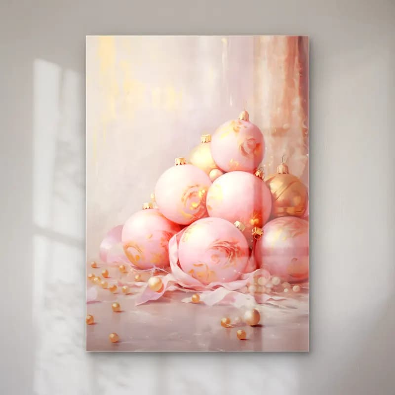Pastel Yılbaşı Süsleri No. 17 cam tablo — Pastel Yılbaşı Süsleri No. 17 — pastel yılbaşı süsleri