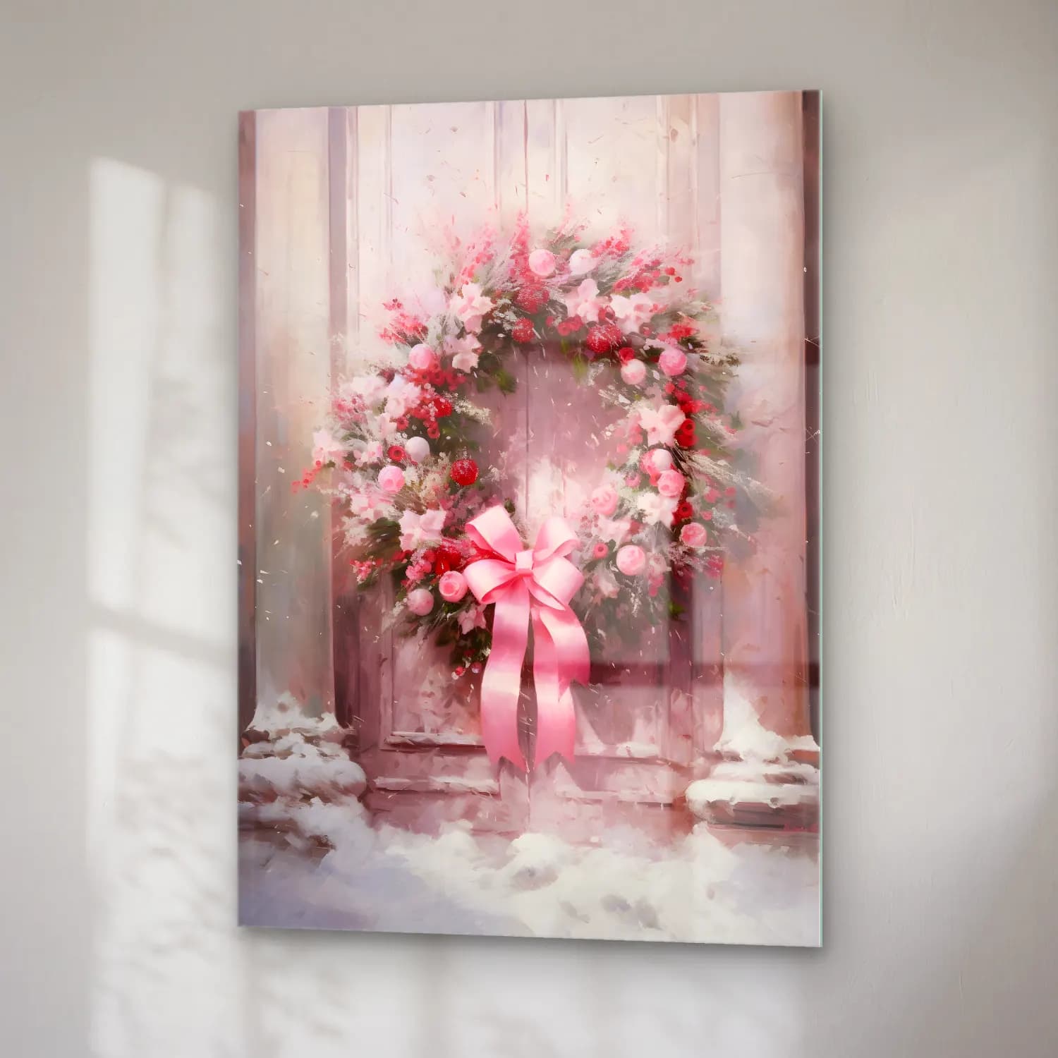 Pastel Çelenk No. 3 cam tablo — sağ açıdan görünüm