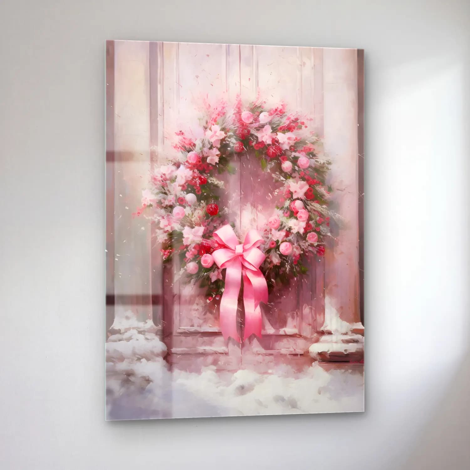 Pastel Çelenk No. 3 cam tablo — sol açıdan görünüm