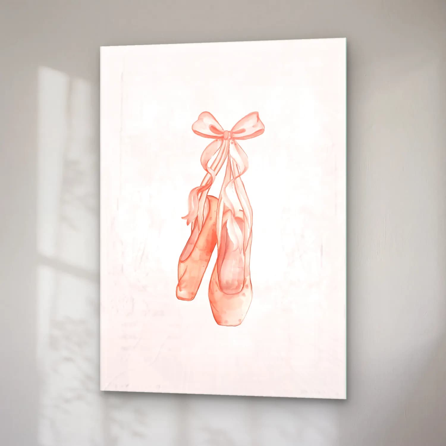 Vintage Balerin – Pembe Tonlar cam tablo — sağ açıdan görünüm