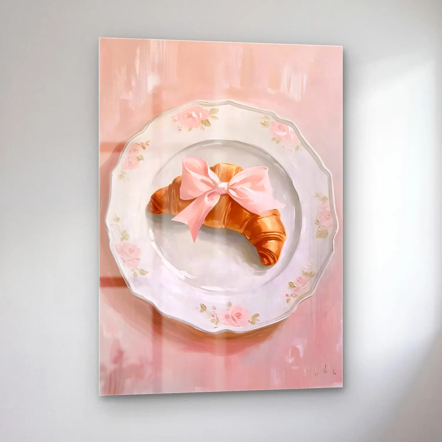 Pastel Fiyonk No. 12 cam tablo — sol açıdan görünüm