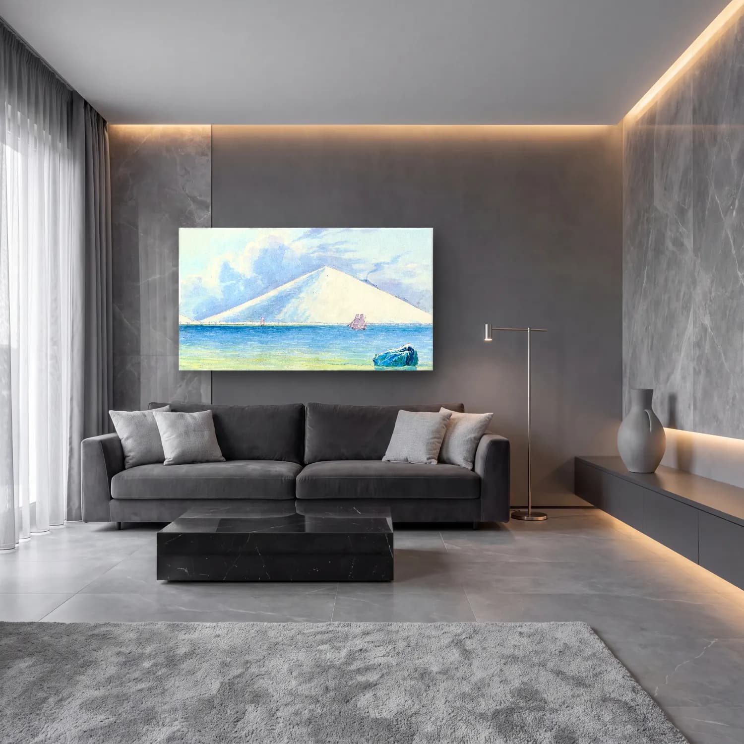 Charles Hamilton Smith – Burnett Inlet, Barrow Strait cam tablo — lüks salon duvarında