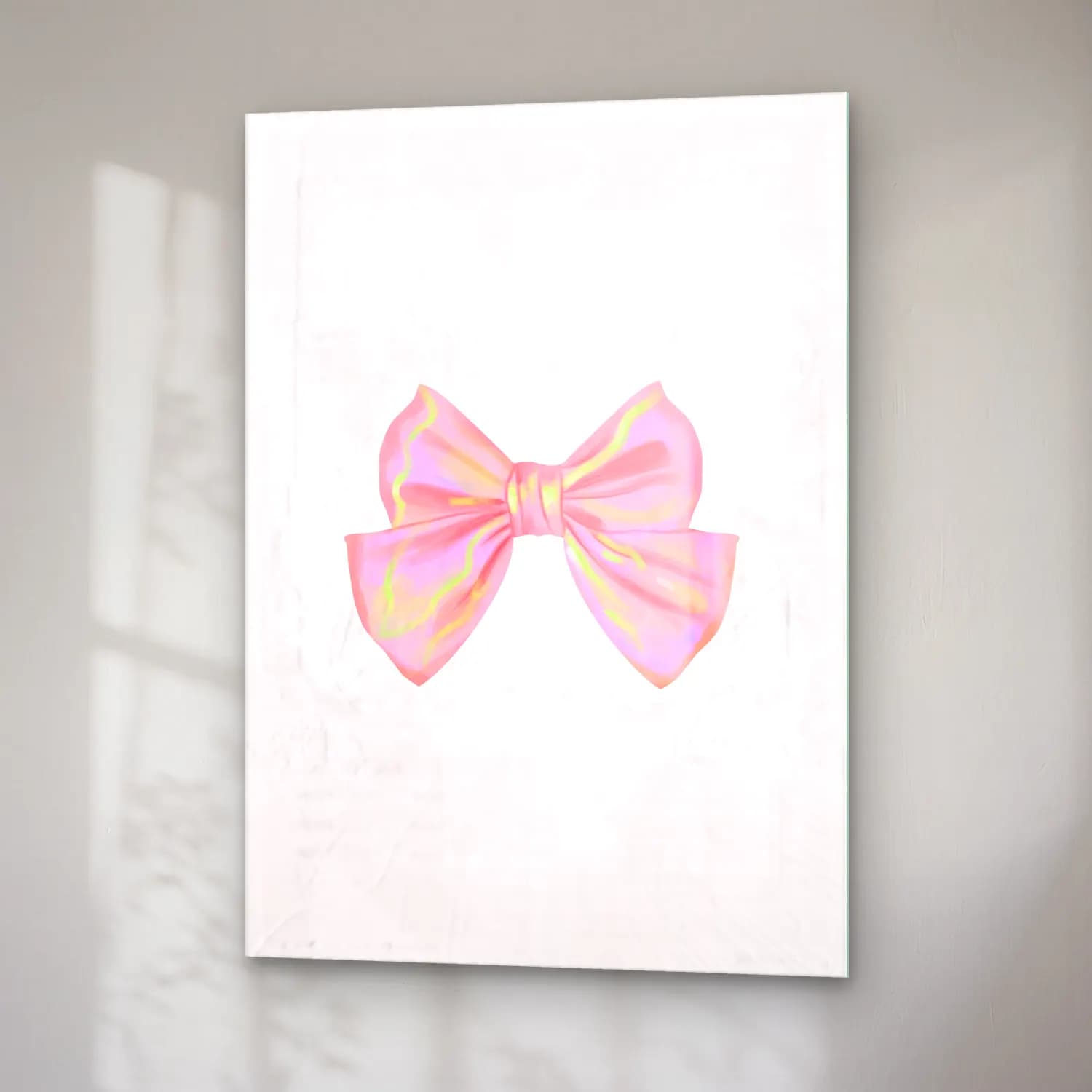 Pastel Fiyonk No. 14 cam tablo — sağ açıdan görünüm