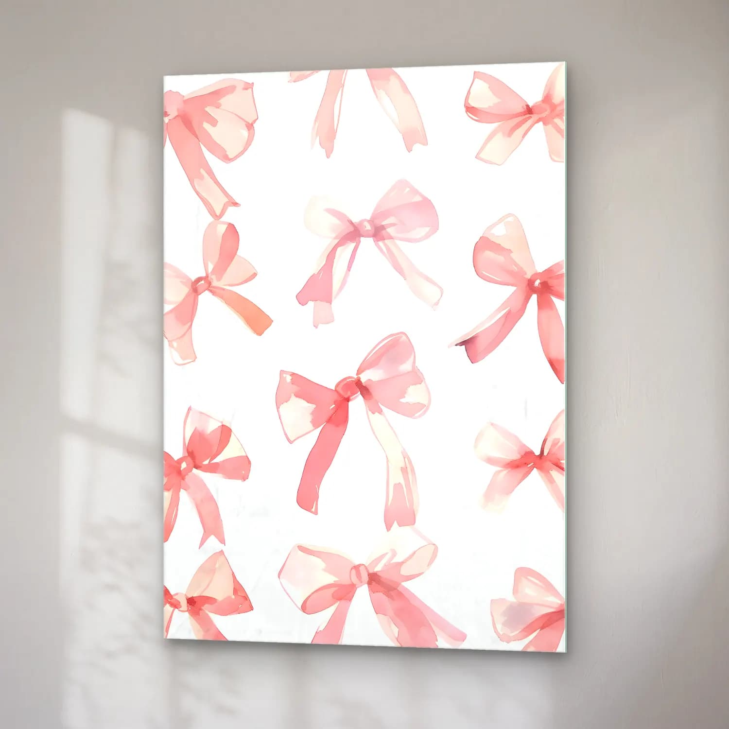 Pastel Fiyonk No. 15 cam tablo — sağ açıdan görünüm