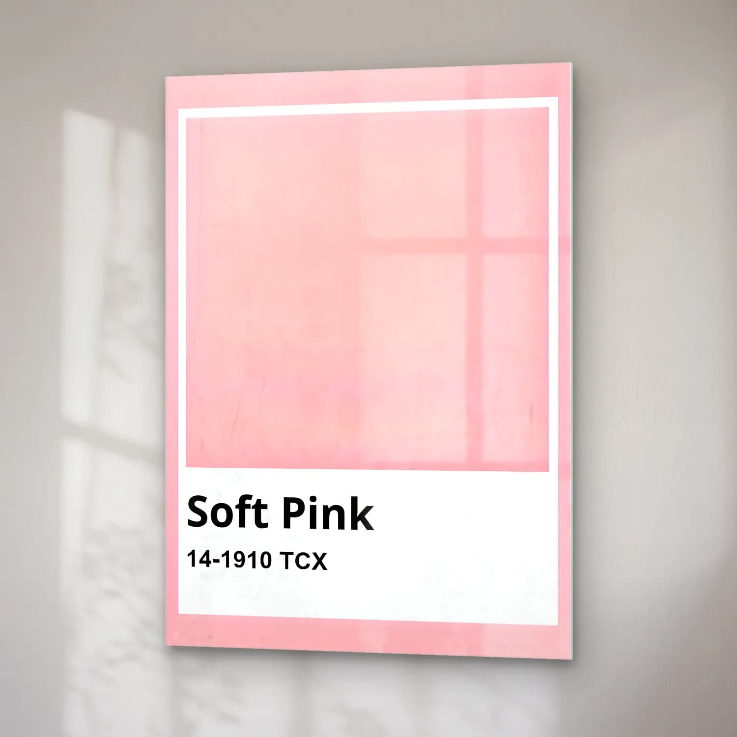 Pastel Renk Alanları No. 45 cam tablo — sağ açıdan görünüm