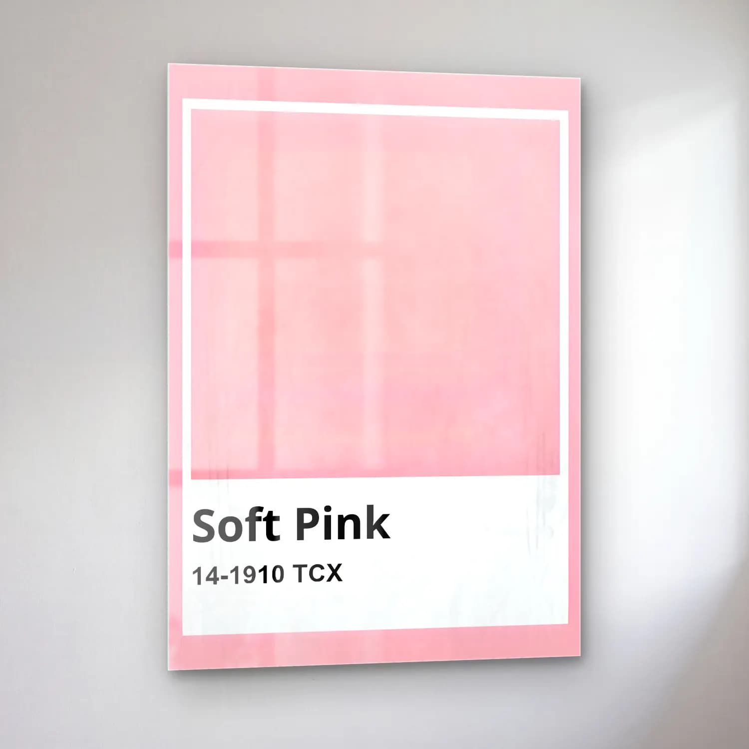 Pastel Renk Alanları No. 45 cam tablo — sol açıdan görünüm