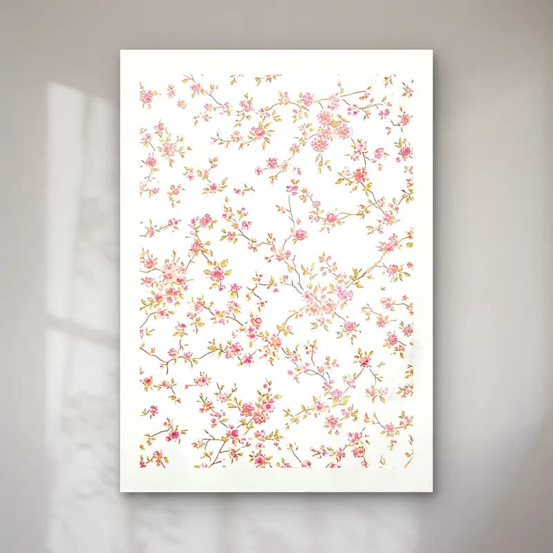 Pastel Çiçek Deseni No. 38 cam tablo — Pastel Çiçek Deseni No. 38 — pastel çiçek deseni