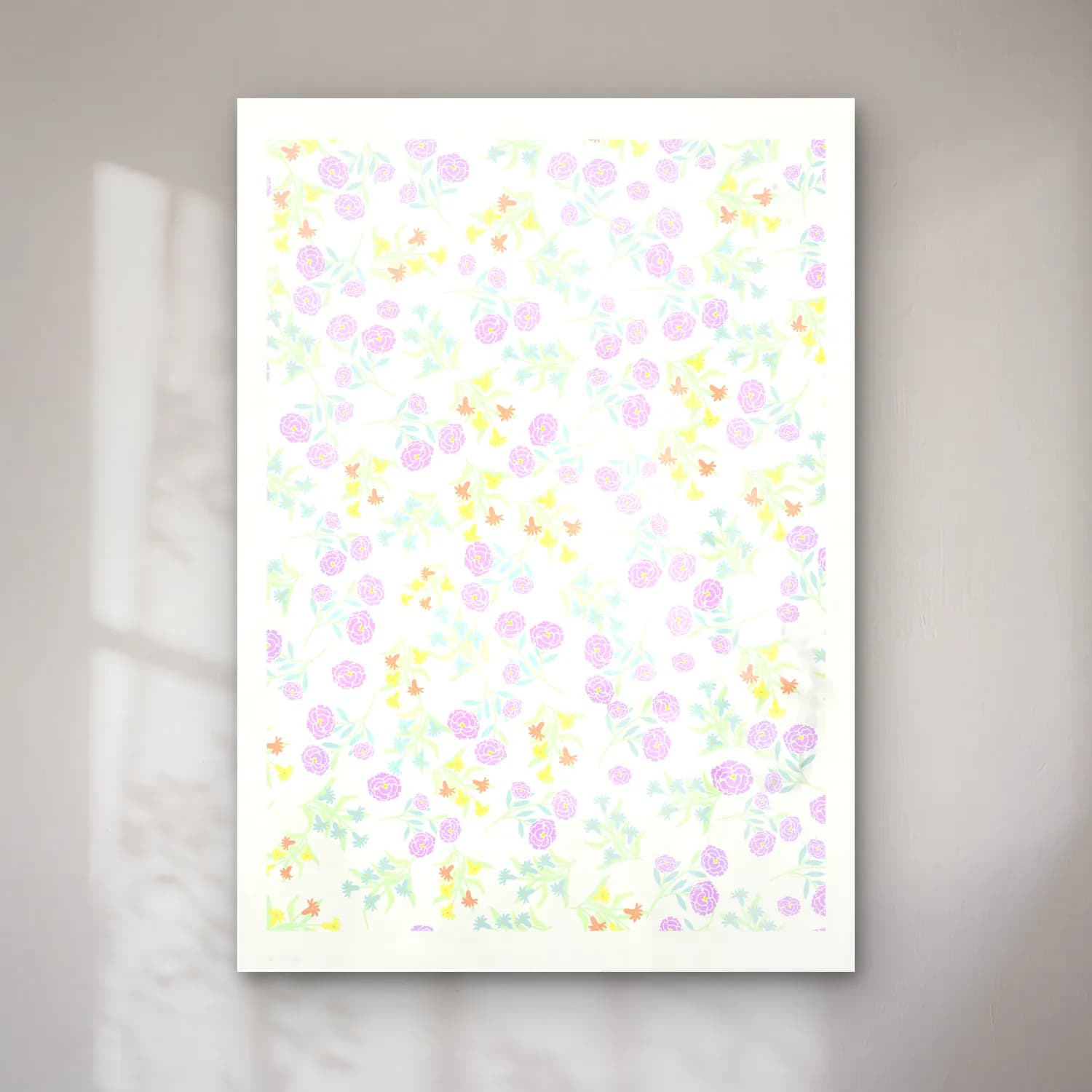 Pastel Çiçek Deseni No. 41 cam tablo — Pastel Çiçek Deseni No. 41 — pastel çiçek deseni