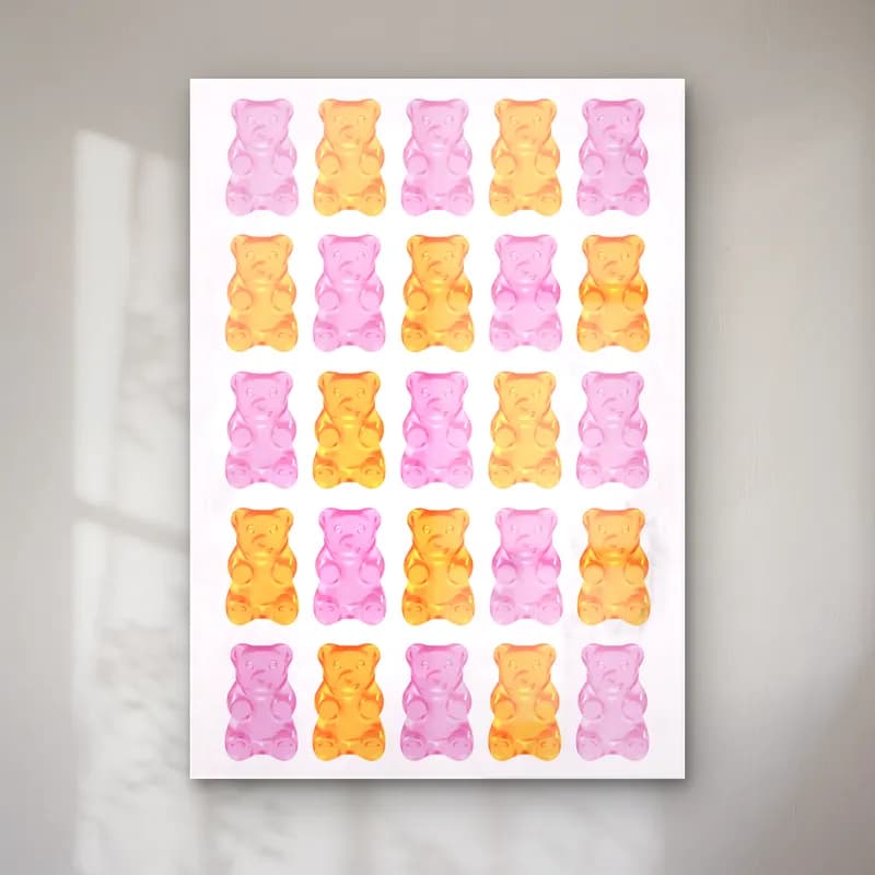 Pastel Oyuncak Ayı No. 3 cam tablo — Pastel Oyuncak Ayı No. 3 — pastel oyuncak ayı