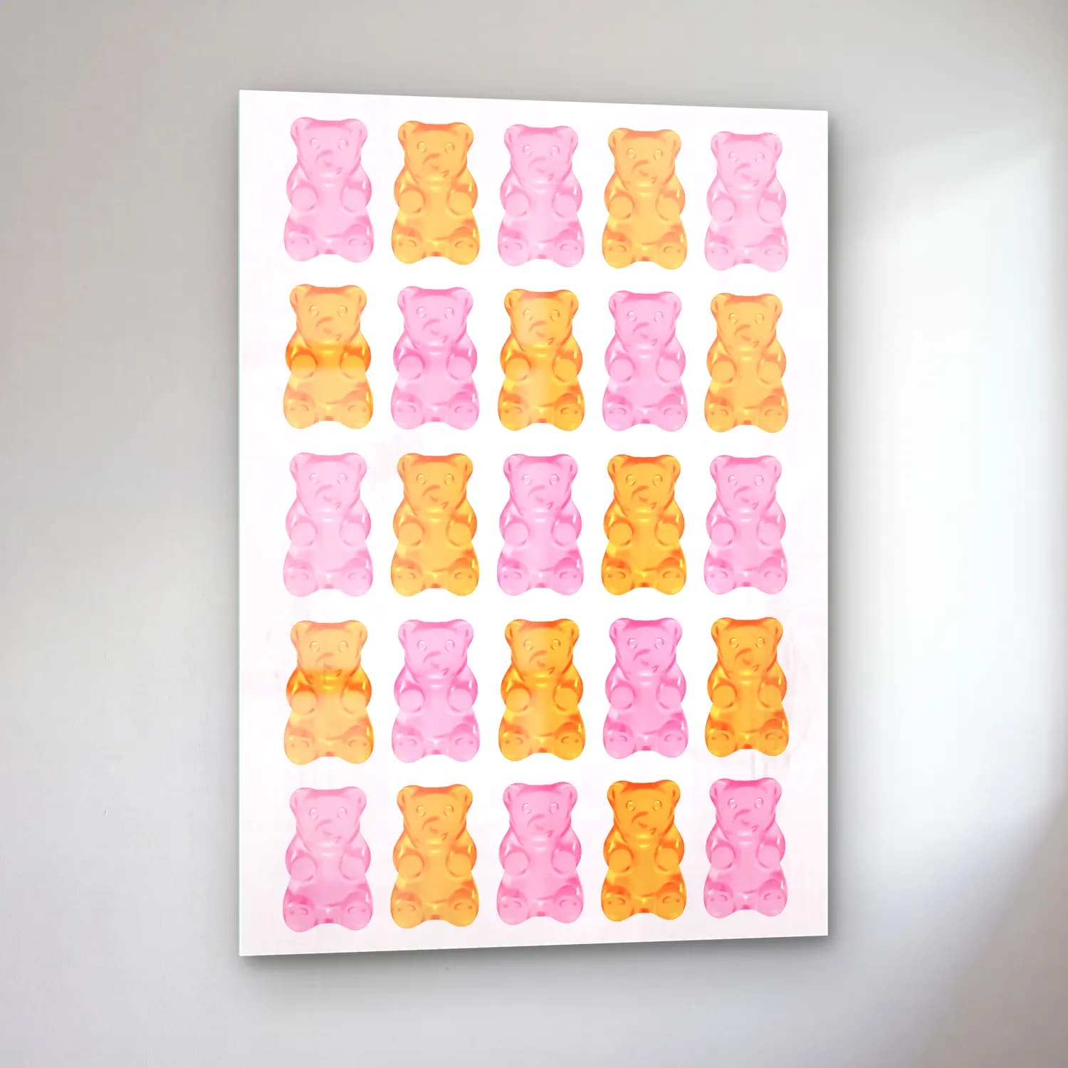 Pastel Oyuncak Ayı No. 3 cam tablo — sol açıdan görünüm