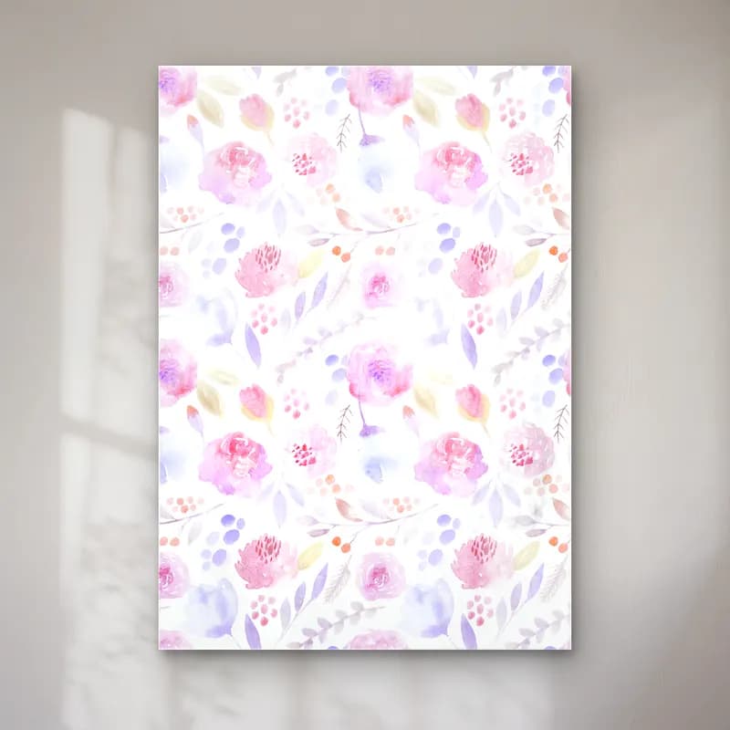 Pastel Çiçek Deseni No. 42 cam tablo — Pastel Çiçek Deseni No. 42 — pastel çiçek deseni