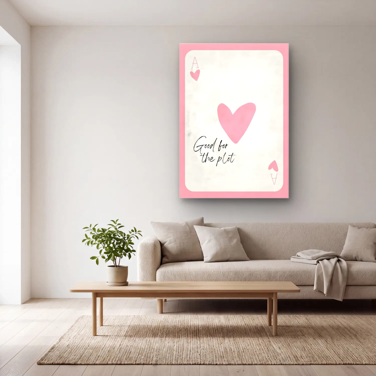 Pastel Söz Posteri No. 36 cam tablo — açık renk salonda