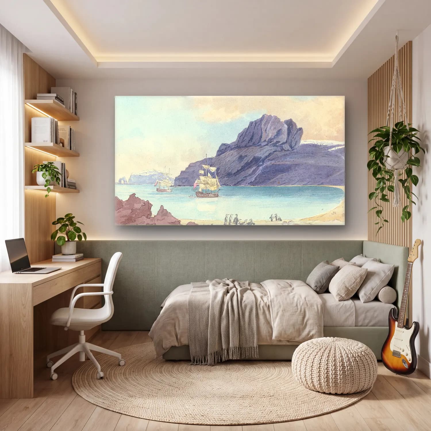 Charles Hamilton Smith – Christmas Harbour, Kerguelen Land cam tablo — genç odasında