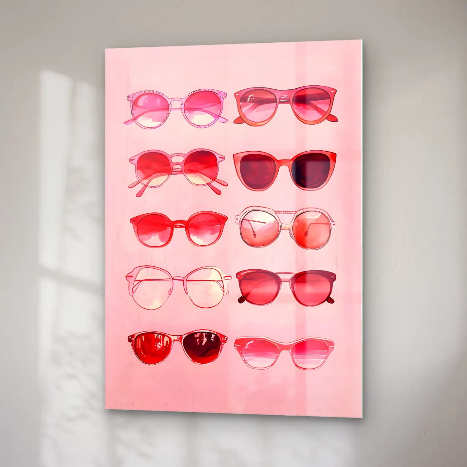 Pastel Güller No. 6 cam tablo — sağ açıdan görünüm