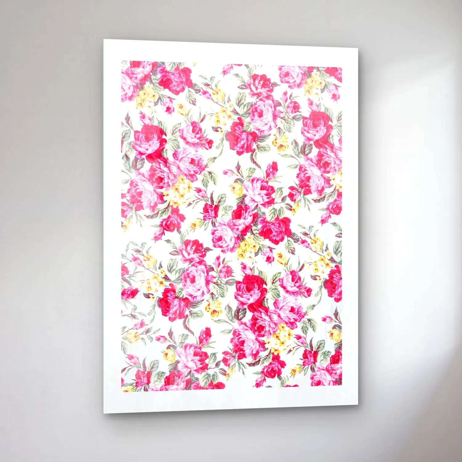 Pastel Çiçek Deseni No. 46 cam tablo — sol açıdan görünüm