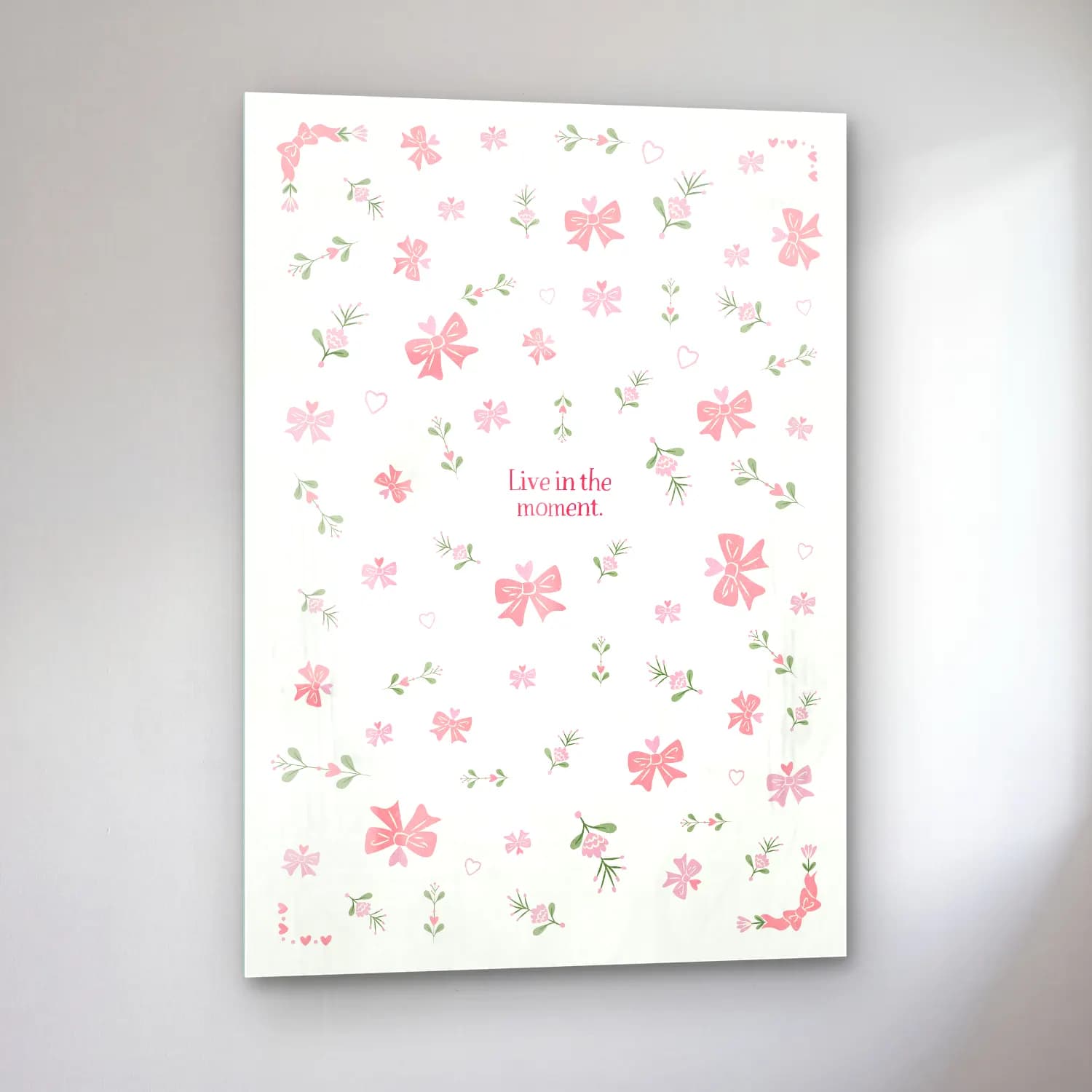 Pastel Fiyonk No. 18 cam tablo — sol açıdan görünüm
