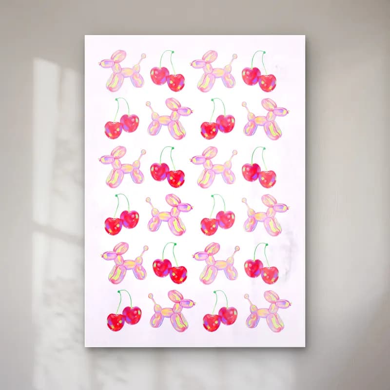 Pastel Kirazlar No. 5 cam tablo — Pastel Kirazlar No. 5 — pastel kirazlar